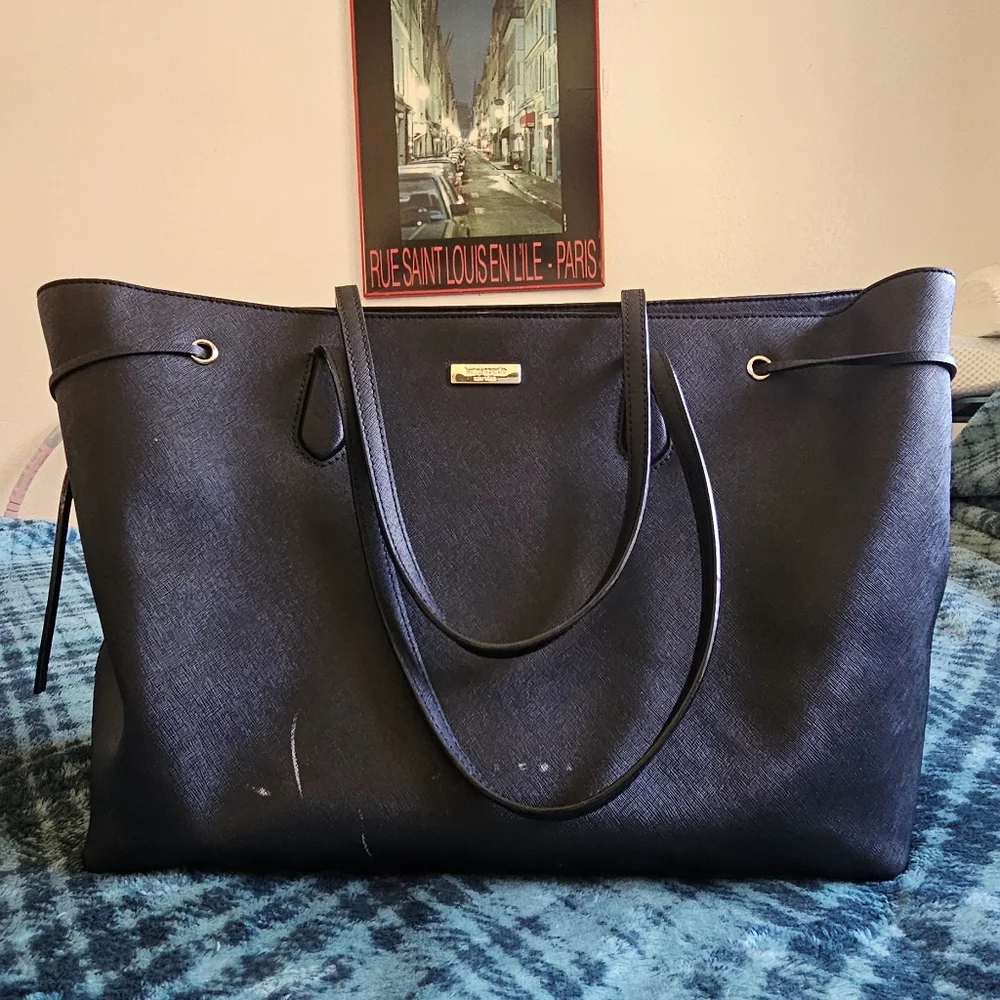 Kate Spade ♠️ big black saffiano leather tote shoulder‎ bag